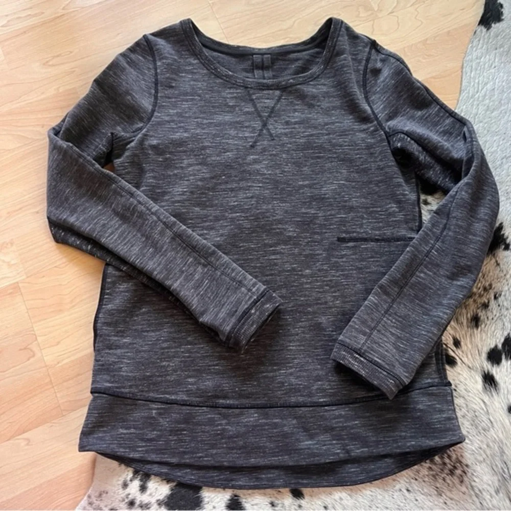 LULULEMON Exhalation Pullover II‎ Sweatshirt Marled Black Long Sleeve Size 6